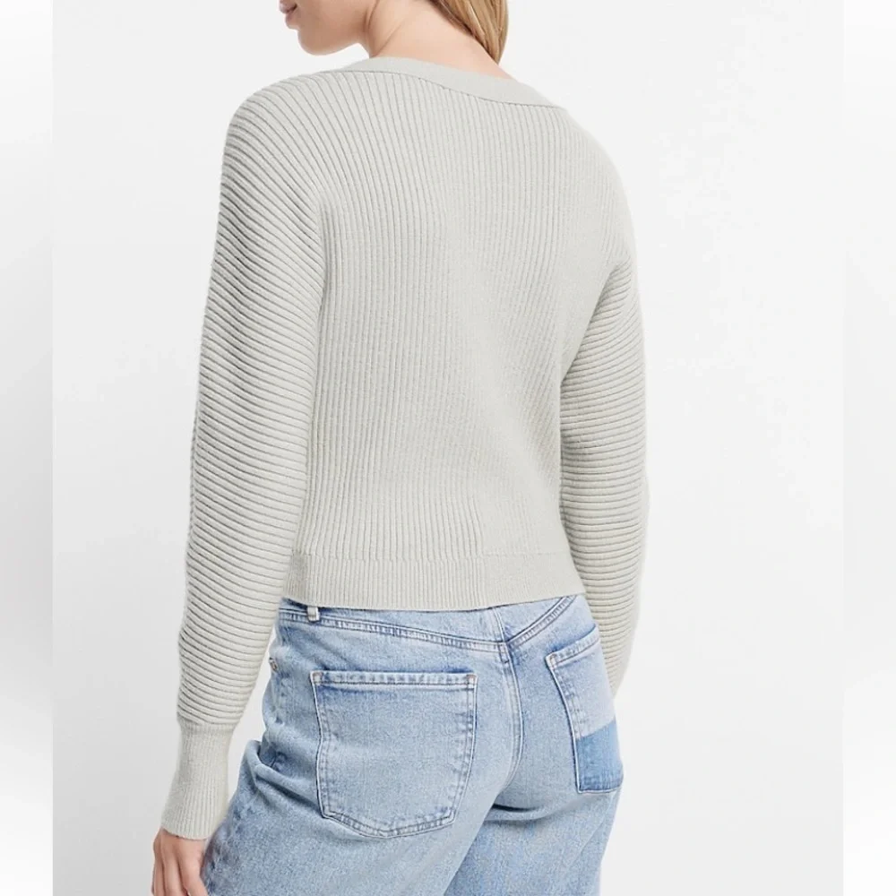 Express V-neck Dolman Sleeve Cardigan in Silver Heather Gray Size Small